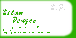 milan penzes business card